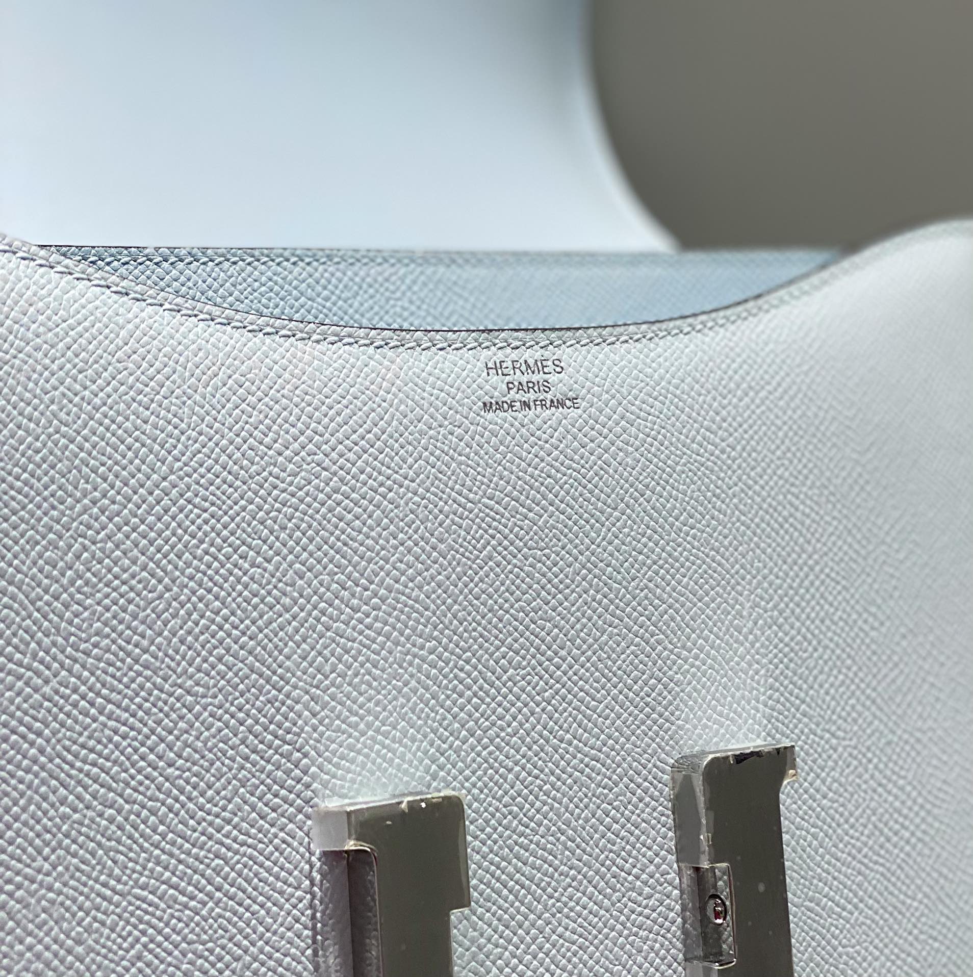 Hermes Constance 24cm Shoulder Bag In Pale Blue Epsom Leather